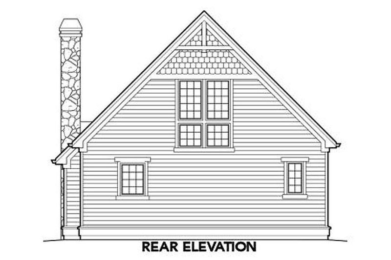 House Plan Design - Rear View - 950 square foot Craftsman Cottage