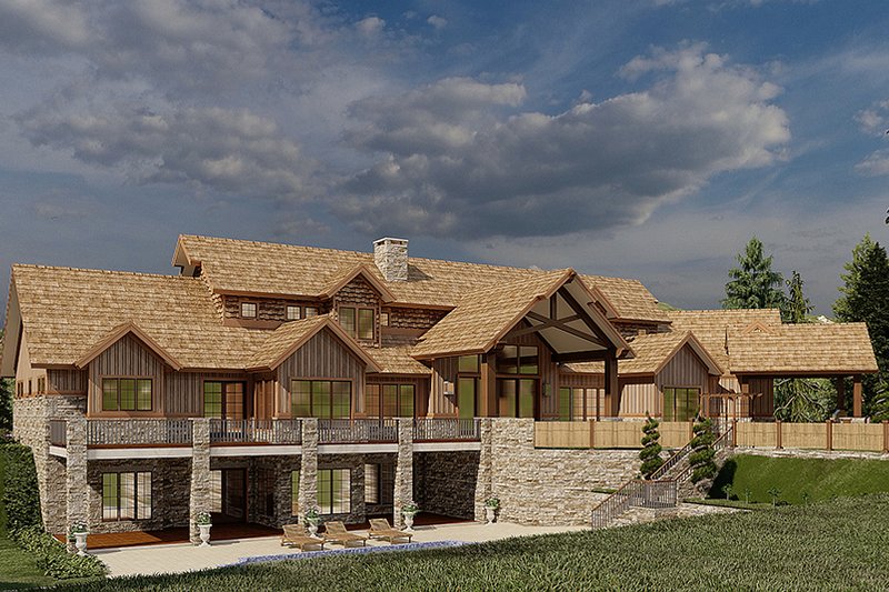Dream House Plan - Exterior - Rear Elevation for Craftsman House Plan #923-179 - 4 bed, 5.5 bath