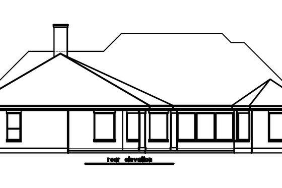 Exterior - Rear Elevation for European House Plan #411-476 - 3 bed, 3 bath