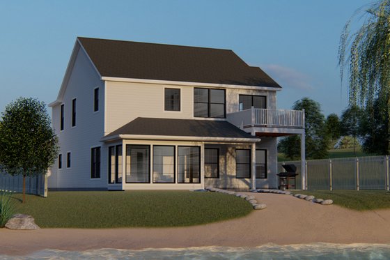 Exterior - Rear Elevation for Craftsman House Plan #1064-95 - 5 bed, 3.5 bath