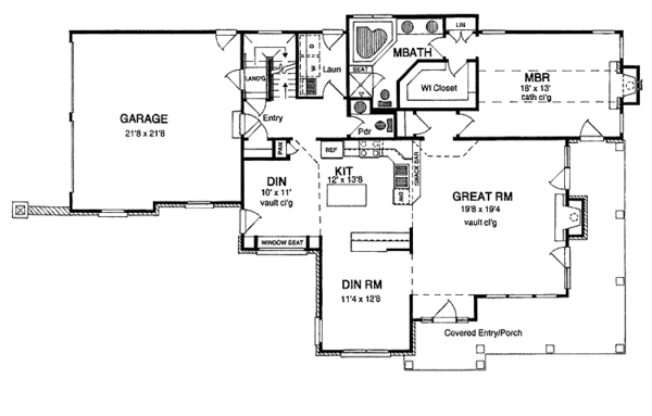 Home Plan - Colonial Floor Plan - Main Floor Plan #316-255