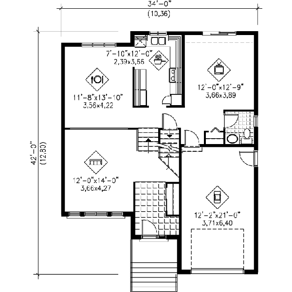 Modern Floor Plan - Main Floor Plan #25-3041