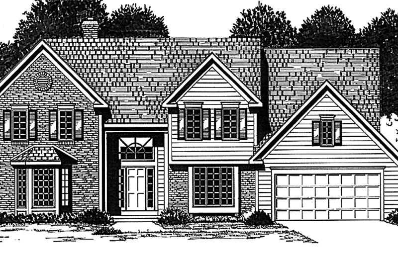 House Blueprint - European Exterior - Front Elevation Plan #1001-11