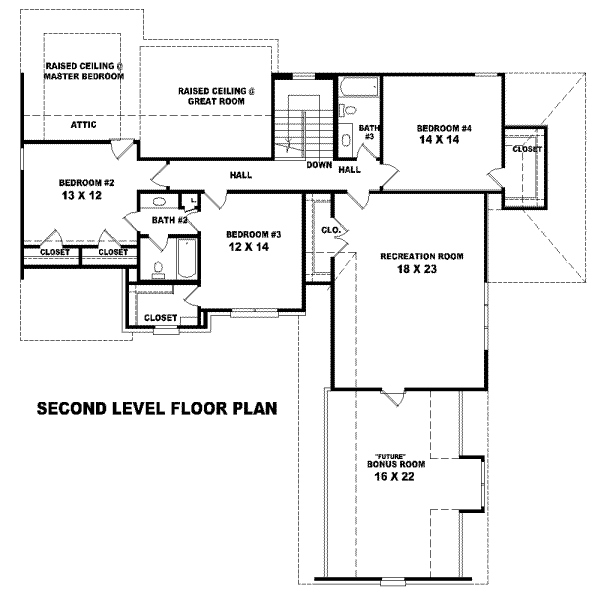 European Floor Plan - Upper Floor Plan #81-981