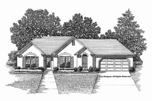 Mediterranean Exterior - Front Elevation Plan #56-659