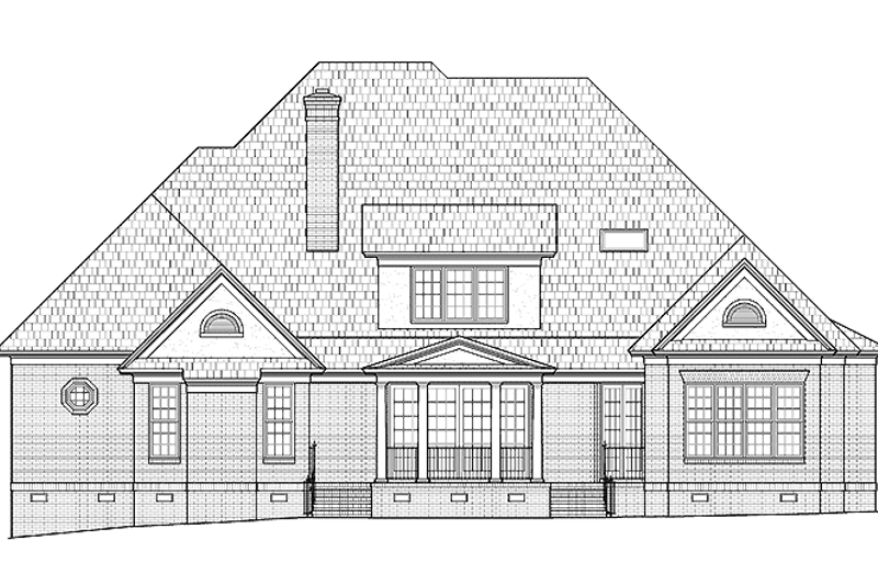 Dream House Plan - Exterior - Rear Elevation for Traditional House Plan #1054-15 - 5 bed, 4.5 bath
