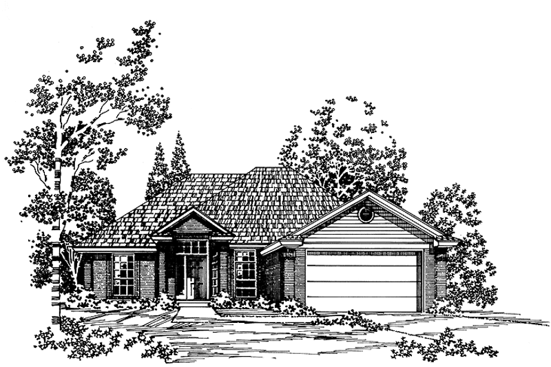 Dream House Plan - Exterior - Front Elevation 3 for Ranch House Plan #310-1040 - 3 bed, 2 bath