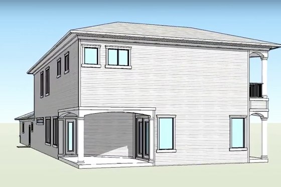 Exterior - Rear Elevation for Country House Plan #938-15 - 4 bed, 4.5 bath