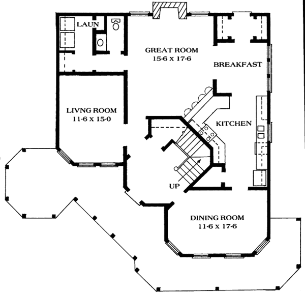 Architectural House Design - Victorian Floor Plan - Main Floor Plan #1014-31