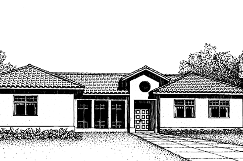 House Design - Mediterranean Exterior - Front Elevation Plan #1051-13