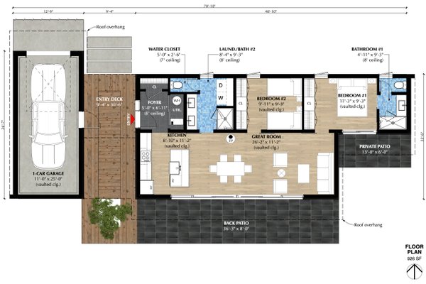 Modern Floor Plan - Main Floor Plan #933-15