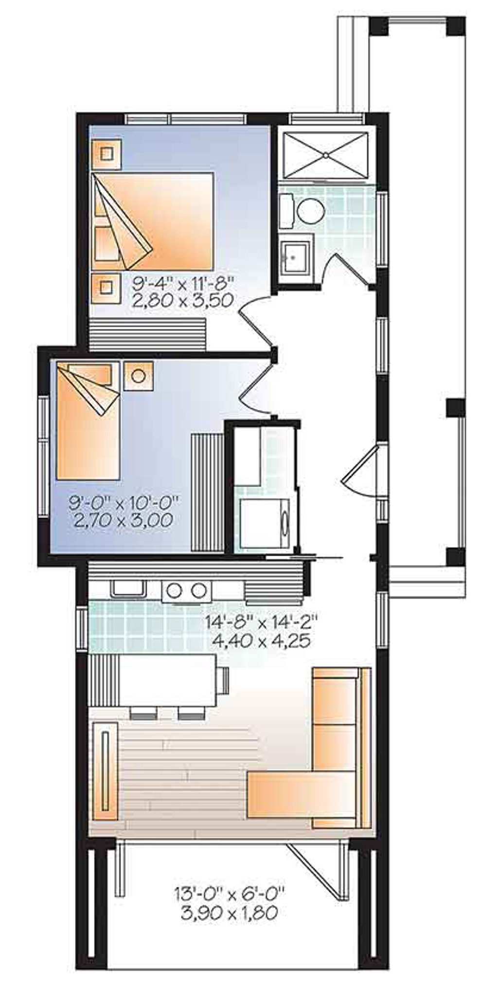 Contemporary Style House Plan 2 Beds 1 Baths 631 Sq Ft Plan 23 2602 Eplans Com Contemporary Style House Plan 2 Beds 1 Baths 631 Sq Ft Plan 23 2602 Eplans Com