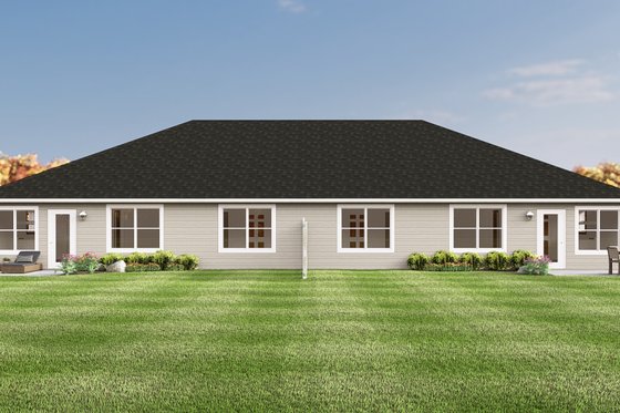 Exterior - Rear Elevation for Craftsman House Plan #1064-326 - 2 bed, 2 bath