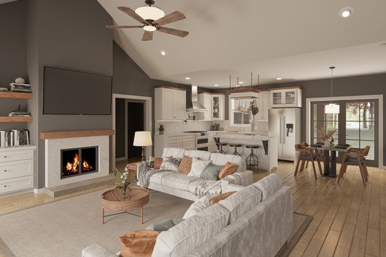 Interior - Family Room for Farmhouse House Plan #44-279 - 3 bed, 2 bath