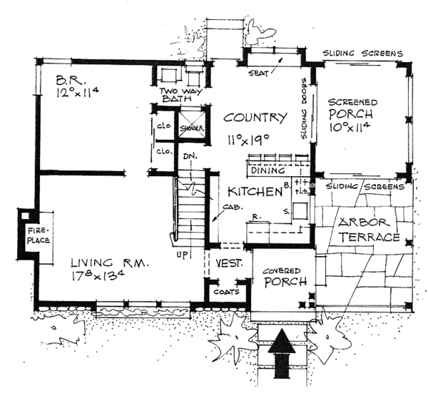 House Blueprint - Colonial Floor Plan - Main Floor Plan #315-113