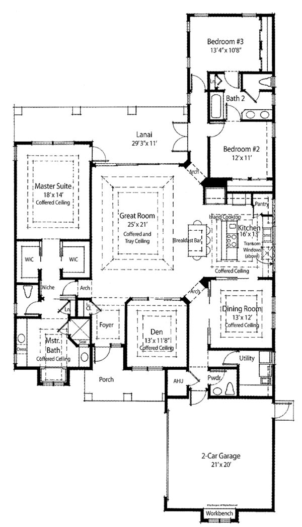 Architectural House Design - Farmhouse Floor Plan - Main Floor Plan #938-5