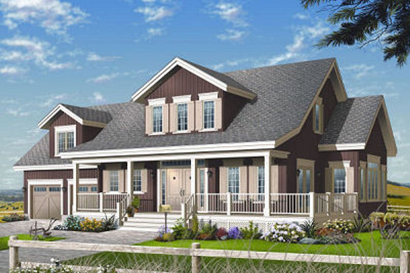 Dream House Plan - Farmhouse Exterior - Front Elevation Plan #23-729