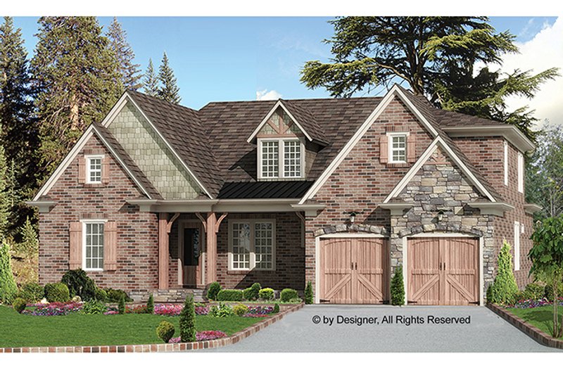 House Blueprint - Exterior - Front Elevation 3 for European House Plan #54-267 - 4 bed, 3.5 bath