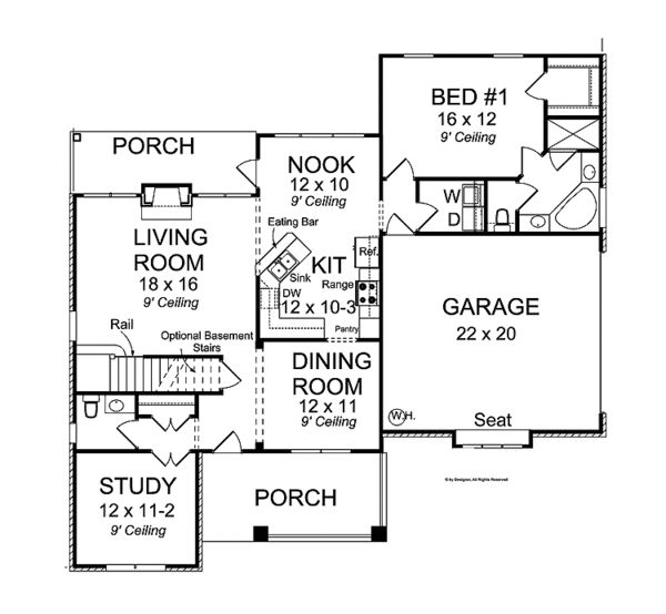 Architectural House Design - Traditional Floor Plan - Main Floor Plan #513-2131
