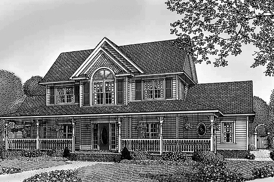Exterior - Front Elevation 3 for Victorian House Plan #11-255 - 3 bed, 2.5 bath