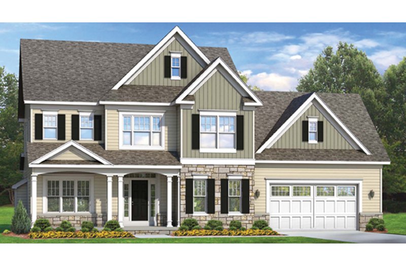 House Plan Design - Exterior - Front Elevation 3 for Colonial House Plan #1010-58 - 4 bed, 2.5 bath