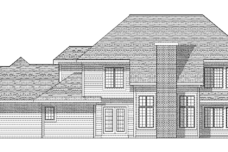 Home Plan - Exterior - Rear Elevation for Colonial House Plan #70-1363 - 3 bed, 3.5 bath