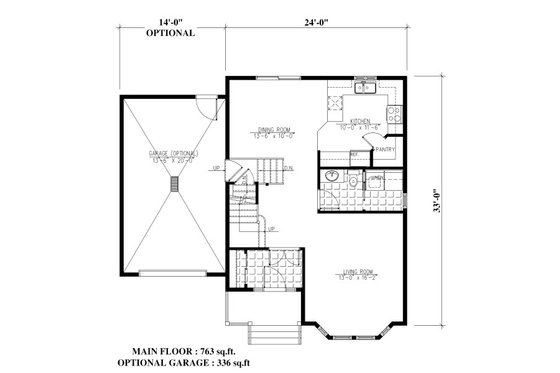 Floor Plan - Main Floor for Victorian House Plan #138-351 - 3 bed, 1.5 bath