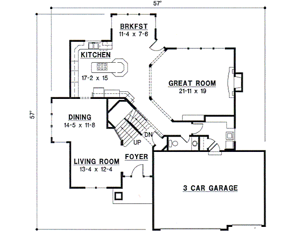 European Floor Plan - Main Floor Plan #67-582