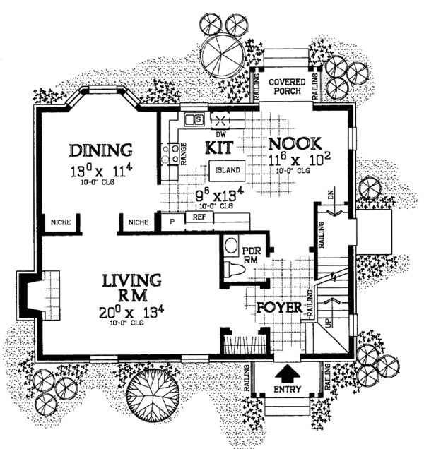 House Blueprint - Classical Floor Plan - Main Floor Plan #72-987