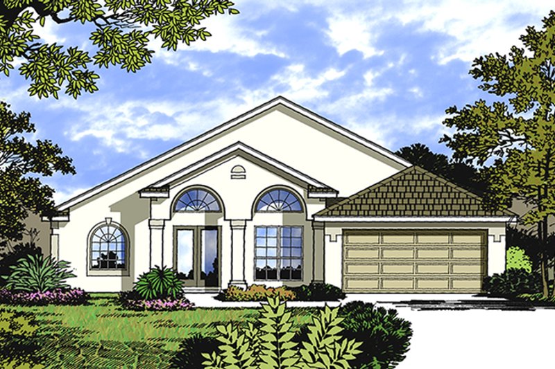 Dream House Plan - Exterior - Front Elevation 4 for Mediterranean House Plan #417-841 - 4 bed, 2 bath