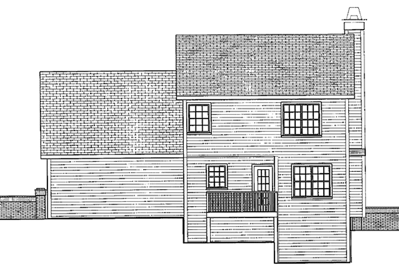 Architectural House Design - Exterior - Rear Elevation for Classical House Plan #56-652 - 3 bed, 2.5 bath