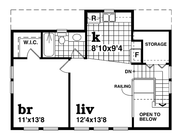 Bungalow Floor Plan - Upper Floor Plan #47-1083