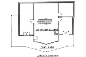Floor Plan - Lower Floor for Cabin House Plan #117-549 - 3 bed, 2.5 bath