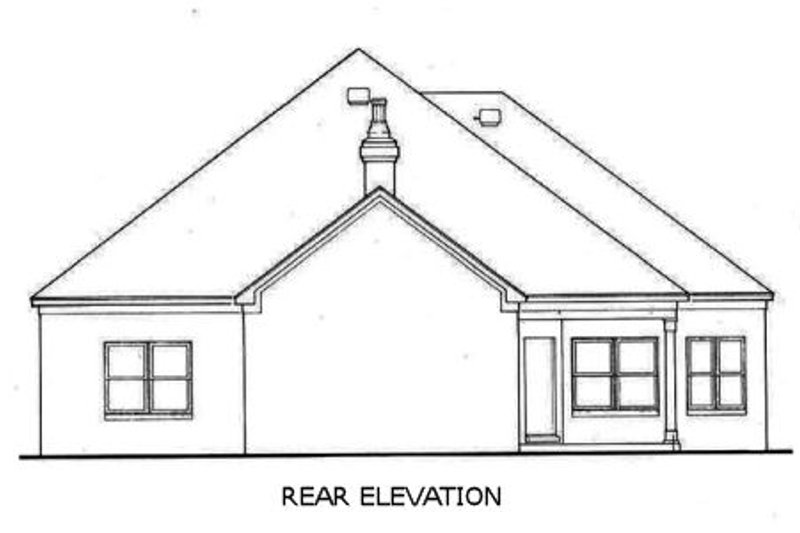 House Blueprint - Exterior - Rear Elevation for Southern House Plan #45-126 - 3 bed, 2 bath