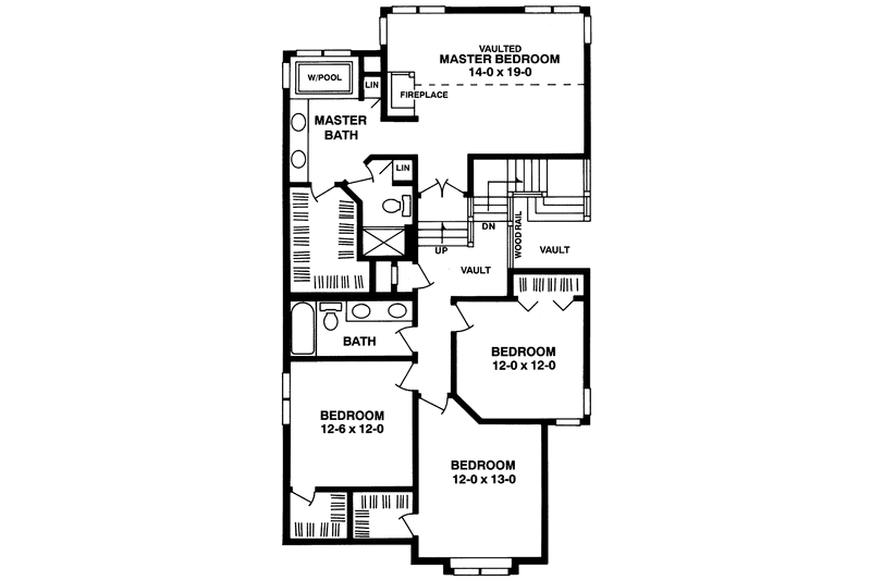 Architectural House Design - Floor Plan - Upper Floor for Prairie House Plan #981-22 - 4 bed, 2.5 bath