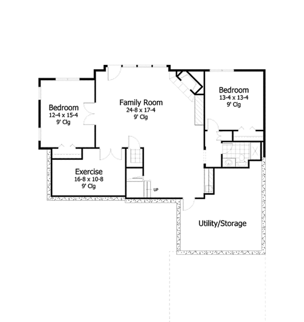 House Plan Design - Ranch Floor Plan - Lower Floor Plan #51-1062