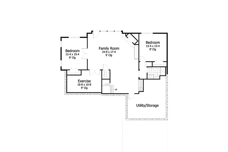 Home Plan - Floor Plan - Lower Floor for Ranch House Plan #51-1062 - 3 bed, 2.5 bath