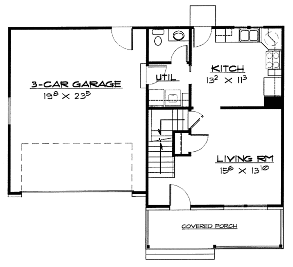 Architectural House Design - Traditional Floor Plan - Main Floor Plan #308-253
