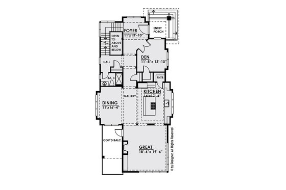 Floor Plan - Main Floor for Contemporary House Plan #1066-33 - 5 bed, 4 bath