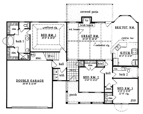 Home Plan - Country Floor Plan - Main Floor Plan #42-467