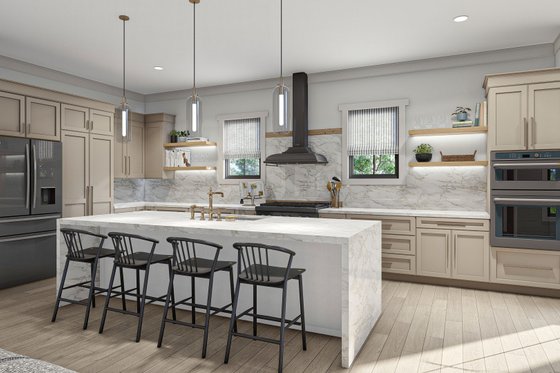 Interior - Kitchen 1 for Traditional House Plan #455-557 - 5 bed, 3.5 bath