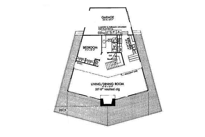 Home Plan - Floor Plan - Main Floor for Contemporary House Plan #320-1025 - 3 bed, 2 bath