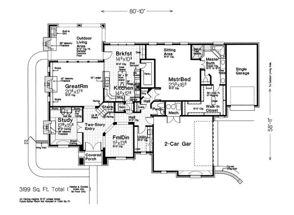 House Design - European Floor Plan - Main Floor Plan #310-1297