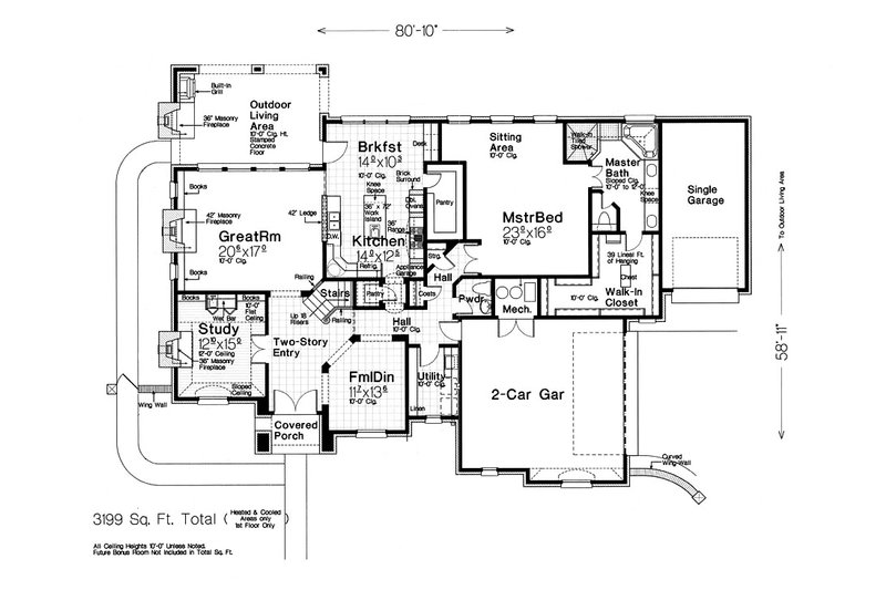 Home Plan - Floor Plan - Main Floor for European House Plan #310-1297 - 4 bed, 3.5 bath