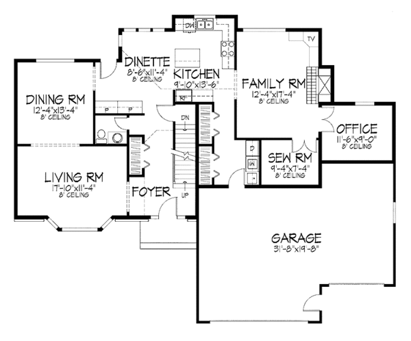 Architectural House Design - Traditional Floor Plan - Main Floor Plan #51-927