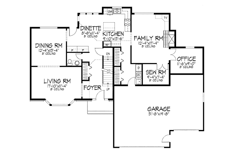 Home Plan - Floor Plan - Main Floor for Traditional House Plan #51-927 - 4 bed, 2.5 bath