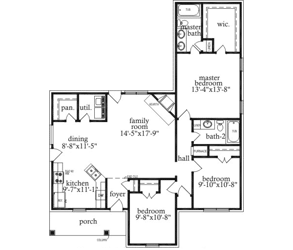 Ranch Floor Plan - Main Floor Plan #69-104