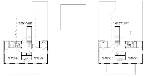 House Blueprint - Country Floor Plan - Upper Floor Plan #17-2825