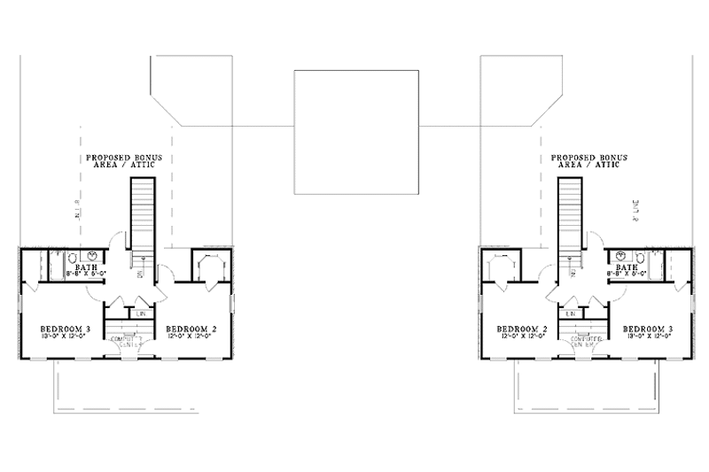 Home Plan - Floor Plan - Upper Floor for Country House Plan #17-2825 - 6 bed, 4 bath