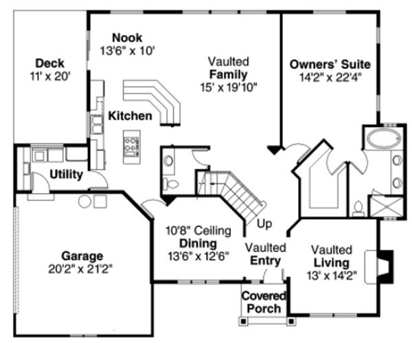 House Plan Design - European Floor Plan - Main Floor Plan #124-817